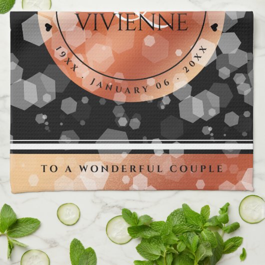 Elegant 8e Jubileum uit de Bronze Wedding Theedoek (Gevouwen)