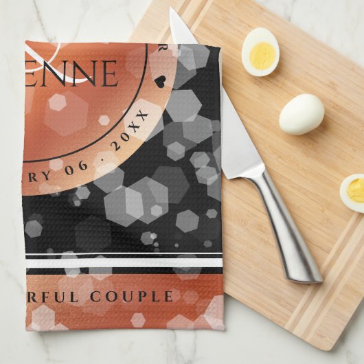 Elegant 8e Jubileum uit de Bronze Wedding Theedoek (Quarter Fold)