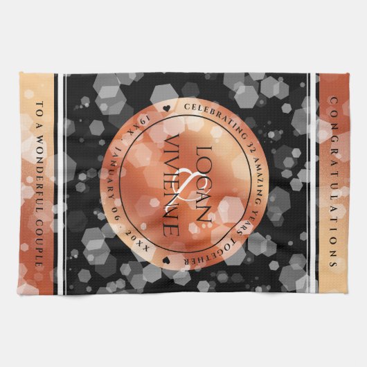 Elegant 8e Jubileum uit de Bronze Wedding Theedoek (Horizontaal)