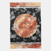 Elegant 8e Jubileum uit de Bronze Wedding Theedoek (Verticaal)