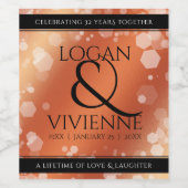 Elegant 8e Jubileum uit de Bronze Wedding Wijn Etiket (Enkel label)