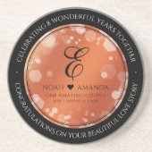 Elegant 8e Jubileum uit de Bronze Wedding Zandsteen Onderzetter (Voorkant)