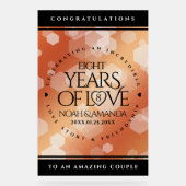 Elegant 8th Bronze Wedding Jubileum Acryl Bord (Voorkant)