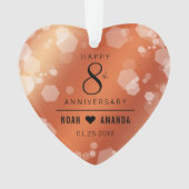 Elegant 8th Bronze Wedding Jubileum Acryl Ornament (voorkant)