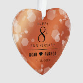 Elegant 8th Bronze Wedding Jubileum Acryl Ornament (voorkant)