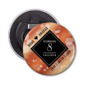 Elegant 8th Bronze Wedding Jubileum Button Flesopener (Voorkant)