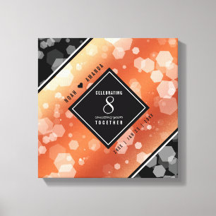 Elegant 8th Bronze Wedding Jubileum Canvas Afdruk