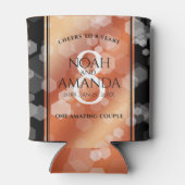 Elegant 8th Bronze Wedding Jubileum Celebration Blikjeskoeler (Achterkant)