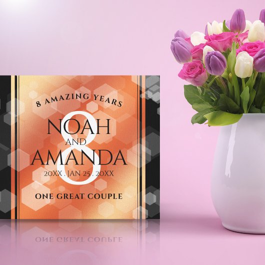 Elegant 8th Bronze Wedding Jubileum Celebration Canvas Afdruk