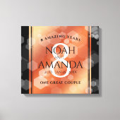 Elegant 8th Bronze Wedding Jubileum Celebration Canvas Afdruk (Voorkant)