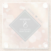 Elegant 8th Bronze Wedding Jubileum Celebration Glazen Onderzetter (Achterkant)