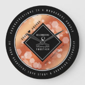 Elegant 8th Bronze Wedding Jubileum Celebration Grote Klok (Voorkant)