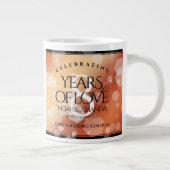 Elegant 8th Bronze Wedding Jubileum Celebration Grote Koffiekop (Rechts)