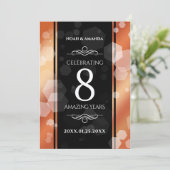 Elegant 8th Bronze Wedding Jubileum Celebration Kaart (Staand voorkant)