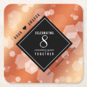 Elegant 8th Bronze Wedding Jubileum Celebration Kartonnen Onderzetters (Voorkant)