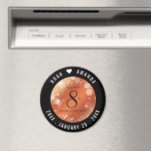 Elegant 8th Bronze Wedding Jubileum Celebration Magneet (Insitu (Vaatwasser))