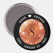 Elegant 8th Bronze Wedding Jubileum Celebration Magneet (Voorkant / Achterkant)