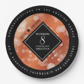 Elegant 8th Bronze Wedding Jubileum Celebration Papieren Bordje (Voorkant)