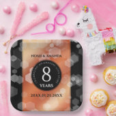 Elegant 8th Bronze Wedding Jubileum Celebration Papieren Bordje (Feest)