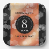 Elegant 8th Bronze Wedding Jubileum Celebration Papieren Bordje (Voorkant)