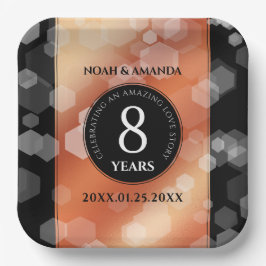 Elegant 8th Bronze Wedding Jubileum Celebration Papieren Bordje