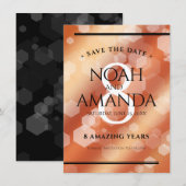 Elegant 8th Bronze Wedding Jubileum Celebration Save The Date (Voorkant / Achterkant)