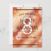 Elegant 8th Bronze Wedding Jubileum Celebration Save The Date (Voorkant)