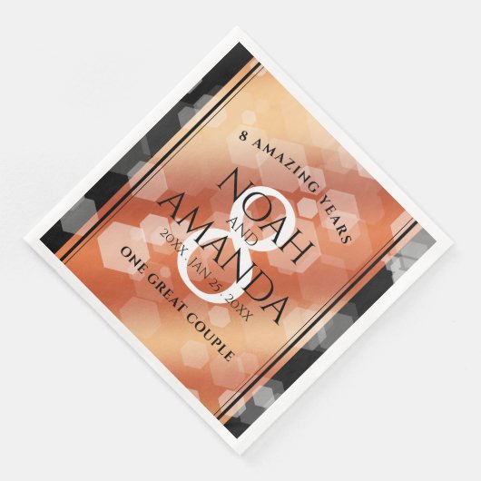 Elegant 8th Bronze Wedding Jubileum Celebration Servet (Hoek)