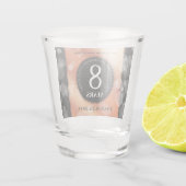 Elegant 8th Bronze Wedding Jubileum Celebration Shot Glas (Achterkant)
