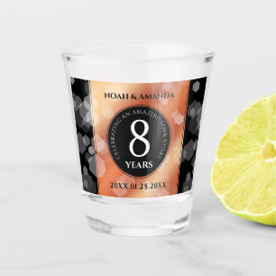 Elegant 8th Bronze Wedding Jubileum Celebration Shot Glas