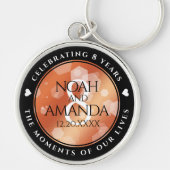 Elegant 8th Bronze Wedding Jubileum Celebration Sleutelhanger (Voorkant)