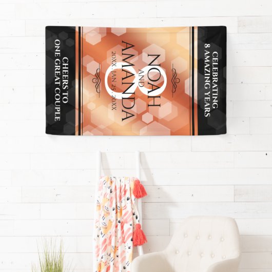 Elegant 8th Bronze Wedding Jubileum Celebration Spandoek (Insitu)