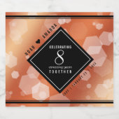 Elegant 8th Bronze Wedding Jubileum Celebration Sparkling Wijnetiket (Enkel label)