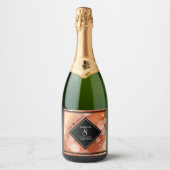 Elegant 8th Bronze Wedding Jubileum Celebration Sparkling Wijnetiket (Voorkant)