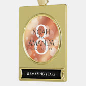 Elegant 8th Bronze Wedding Jubileum Celebration Verguld Banner Ornament (Links)