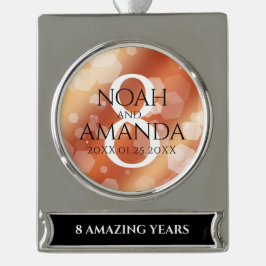 Elegant 8th Bronze Wedding Jubileum Celebration Verguld Banner Ornament