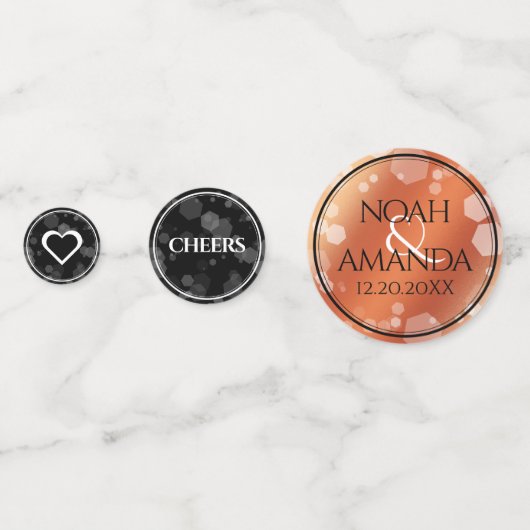 Elegant 8th Bronze Wedding Jubileum Confetti (Achterkanten)