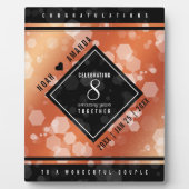 Elegant 8th Bronze Wedding Jubileum Fotoplaat (Voorkant)