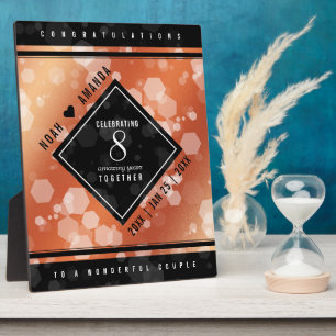 Elegant 8th Bronze Wedding Jubileum Fotoplaat