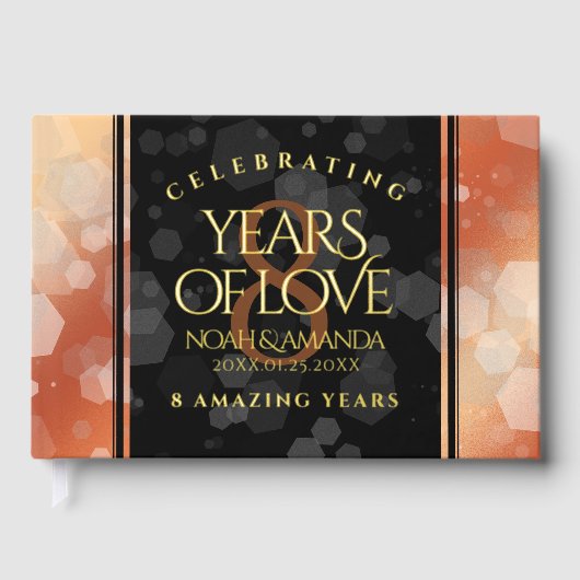 Elegant 8th Bronze Wedding Jubileum Gastenboek (Voorkant)