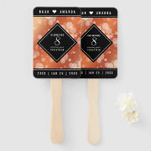 Elegant 8th Bronze Wedding Jubileum Handwaaier (Voorkant en achterkant)