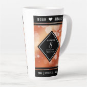 Elegant 8th Bronze Wedding Jubileum Latte Mok (Rechterhoek)