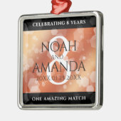 Elegant 8th Bronze Wedding Jubileum Metalen Ornament (Links)