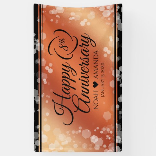 Elegant 8th Bronze Wedding Jubileum Spandoek (Verticaal)