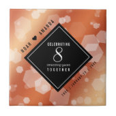 Elegant 8th Bronze Wedding Jubileum Tegeltje (Voorkant)