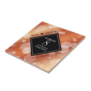 Elegant 8th Bronze Wedding Jubileum Tegeltje