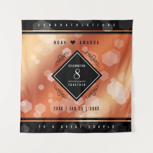 Elegant 8th Bronze Wedding Jubileum Wandkleed (Voorkant)