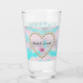 Elegant 8th Wedding Anniversary Photo Couple  Glas (Achterkant)