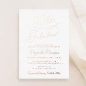Elegant 90 en fantastisch 90ste verjaardagsfeest folie uitnodiging