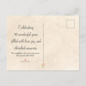 Elegant 90 Save The Date - Bloemen 90ste verjaarda Aankondigingskaart (Achterkant)